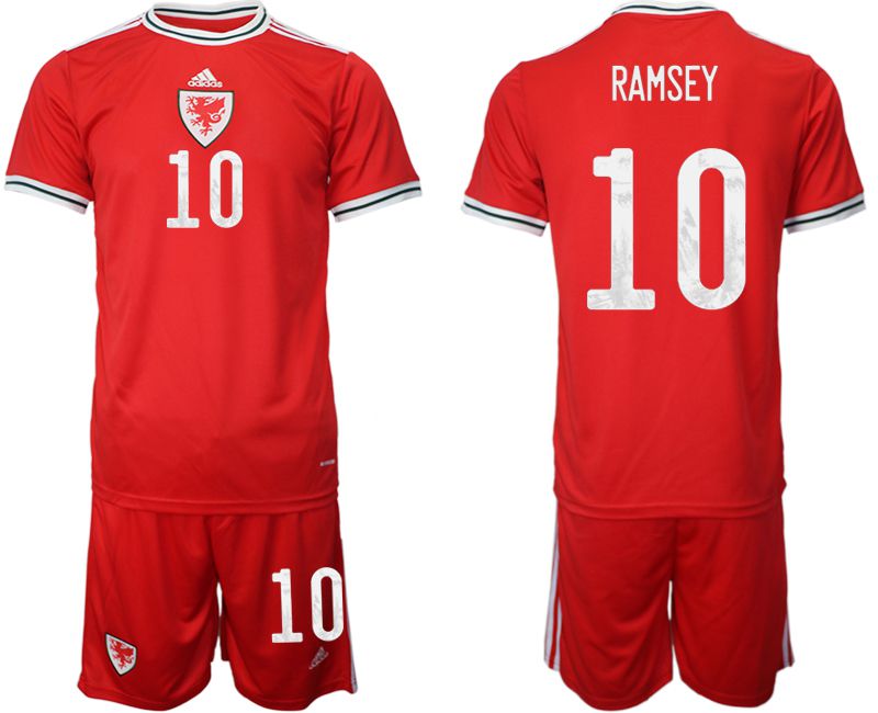 Men 2022 World Cup National Team Welsh home red 10 Soccer Jersey